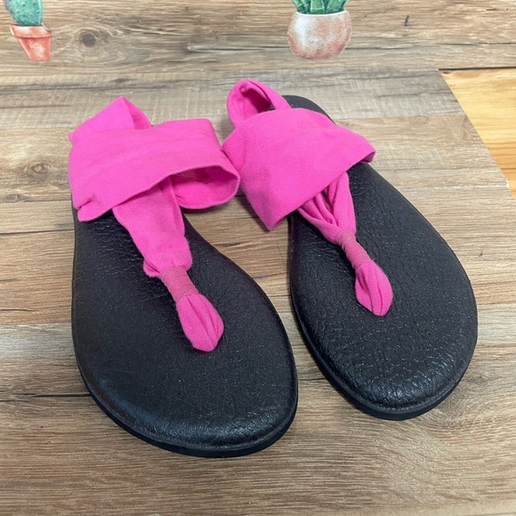 Sanuk yoga flip flops women’s size 8 pink - Picture 1 of 5
